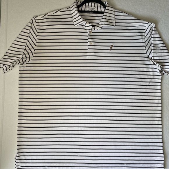 Peter Millar Other - Peter Millar Summer Comfort Feather Logo Golf Polo Shirt Black Gray Mens Size xl